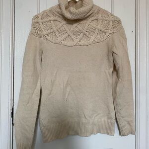 Vintage Cream Knit Turtleneck Sweater